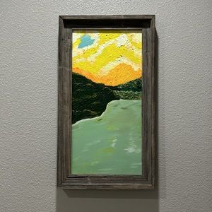 Original painting by Starry Night Designs framed Art 23”x13”